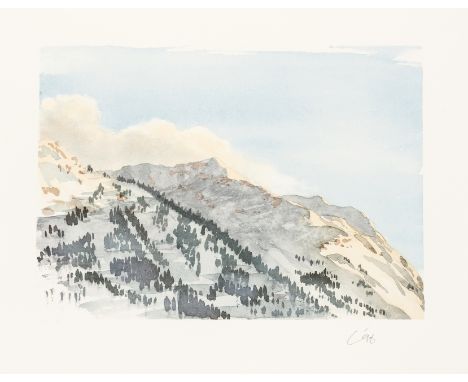δ HRH Prince of Wales (b.1948)The Hureli, Klosters, SwitzerlandLithograph printed in colours, 1998, signed and dated in penci