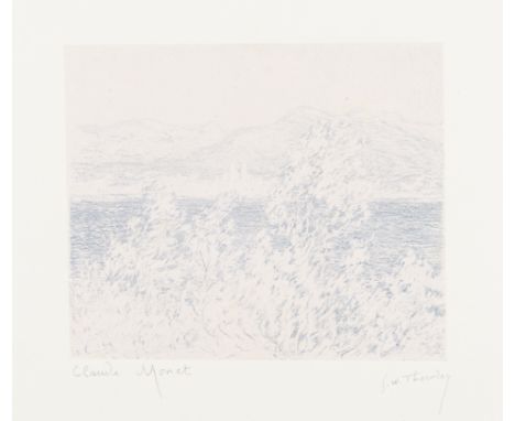 Claude Monet (1840-1926) & George-William Thornley (1875-1935)Vue depuis le Cap d'AntibesThe rare lithograph printed in blue,