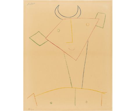 δ Pablo Picasso (1881-1973) (after)FauneLithograph printed in colours, 1956, the edition was 200, on Richard-de-Bas wove pape