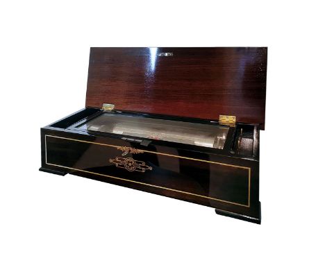 Very Unusual Swiss Music Box with Zither Attachment and Double Spring Barrels for long playing. What makes this music box ver