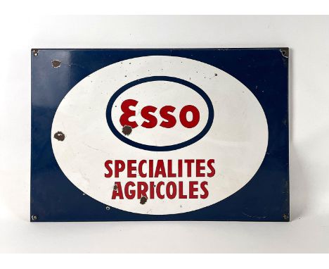 Esso Enamel Advertising Sign Height: 40 cm. Width: 60 cm. Depth: 1 cm. Condition: Good. Location: The Netherlands, Tilburg.
