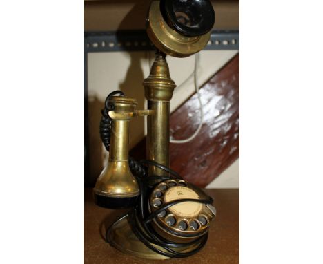 Reproduction brass candlestick telephone