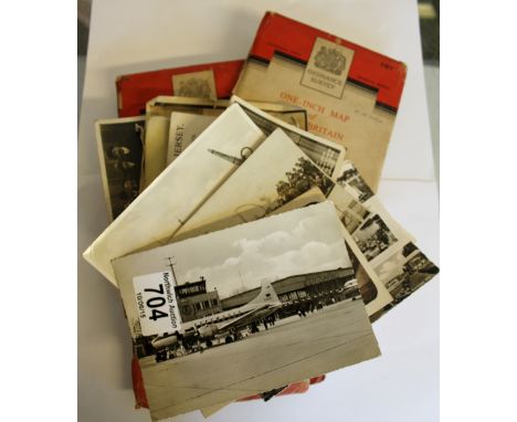 Mixed quantity of vintage Ordnance Survey maps postcards and photographs