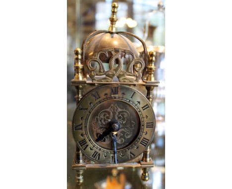 Brass lantern clock by Smiths with mechanical movement