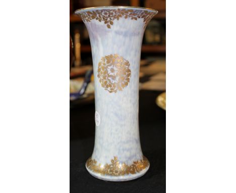 Royal Worcester blue and gilt trumpet vase, 20cm