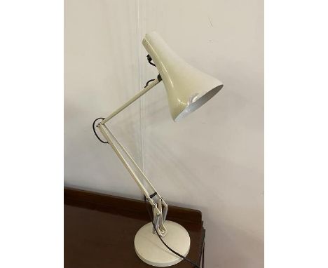 An Anglepoise Lighting Ltd desk lamp with conical shade, on circular base, (85cm to top of shade), a/f