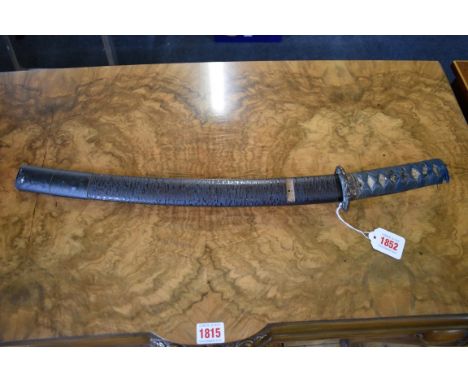 An old Japanese wakizashi and scabbard,&nbsp;36cm blade. 