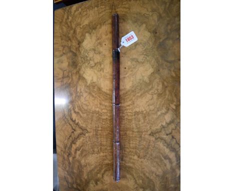 An old leather covered swagger dagger stick,&nbsp;28.5cm blade. 