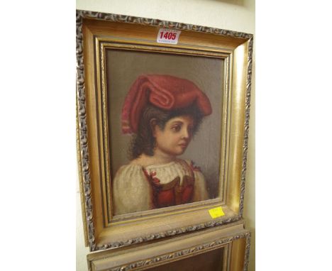 European School,&nbsp;head and shoulders portrait of children, a pair, oil on canvas, 23.5 x 19cm. (2) 
