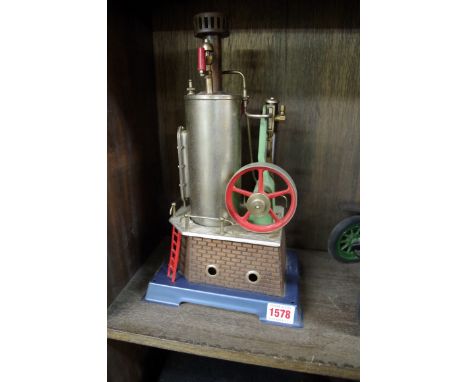A Wilesco D455 upright stationary steam engine.&nbsp; 