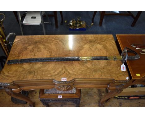 A 19th century British military officer's sword and scabbard,&nbsp;81cm blade. 