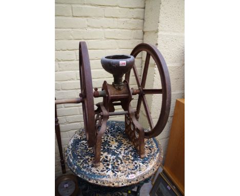 An antique cast iron coffee grinder,&nbsp;by Parnall &amp; Sons Ltd, 64.5cm high.&nbsp;&nbsp; 