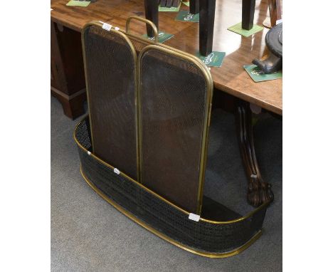 An Early 20th Century Pierced Brass Fender, with a folding spark guardProvenance: The Selected Contents of Eden Lacy, Lazonby