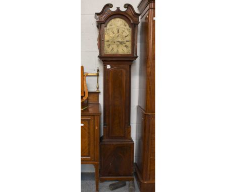 A Mahogany Eight Day Longcase Clock, early 19th century, 12" arch one piece dial, the dial arch signed Peter Smitton fecit, t
