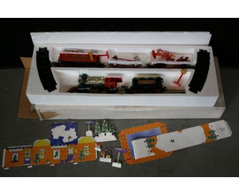 NORTH POLE EXPRESS TRAIN SET - a 1992 Vintage "O" gauge Northpole Christmas Magic Animated Train Set by Toy State. Includes e