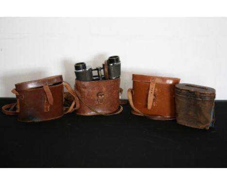 BINOCULARS - 4 pairs of binoculars and cases to include the makes Paris Lumiere, Paris Gavet, Denhill and a pair marked J. Wi