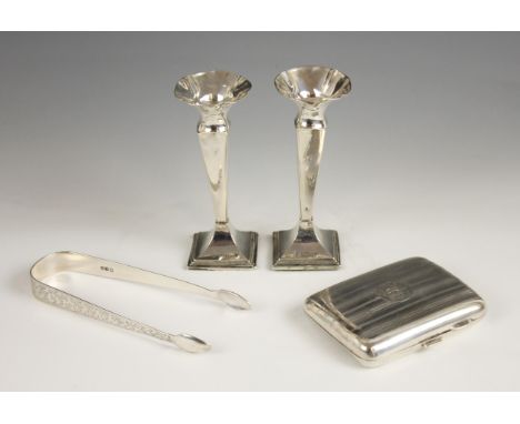 A George V silver cigarette case, Rolason Brothers, Birmingham 1918, of curved rectangular form with engine turned detail, th