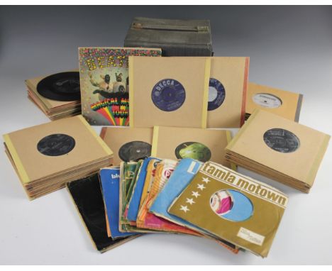 A collection of more than sixty 1950s and 1960s 45rpm 7" singles, to include "Magical Mystery Tour" two disk set, "Ticket To 