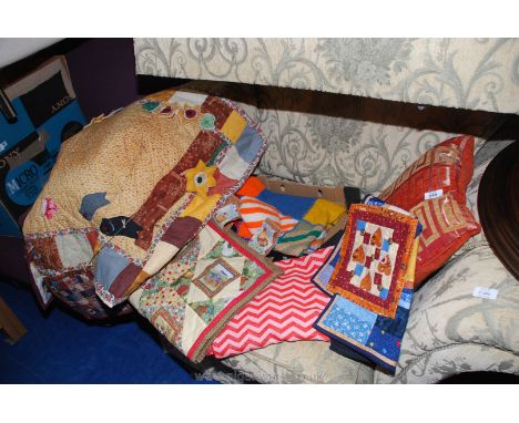 Misc. tapestry, wall hangings and cushion etc.
