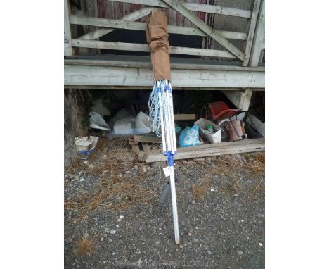A rotary clothes line.