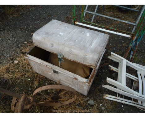 A metal trunk a/f.