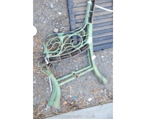 Light green cast bench ends.