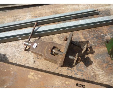 A pipe vice.