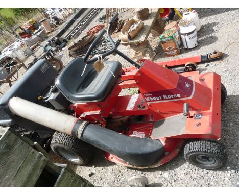 A Wheel Horse 110 - 4 Kawasaki FC2 90V petrol engine ride on mower and grass collector