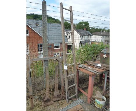 Ladder, fork and scythe
