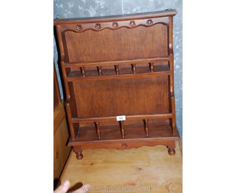 A kitchen wall hanging spice rack.