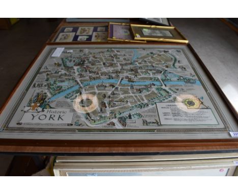 A historic map print of York.