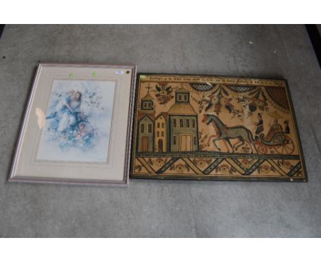 A French style print on board and similar impressionist print
Slight tears to paper and marks