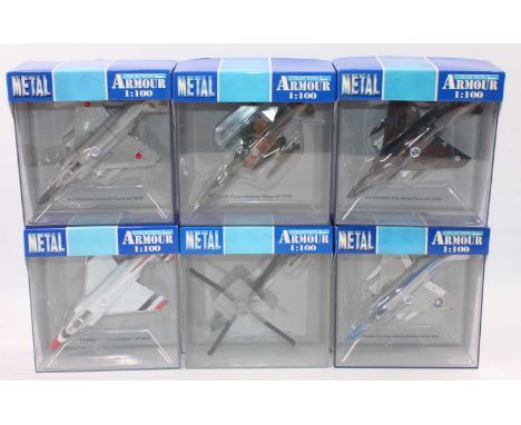 A group of 13 Collection Armour 1:100th scale aircraft, all boxed as follows: Phantom x 7, Starfighter x 3 and 3 x Apache Hel