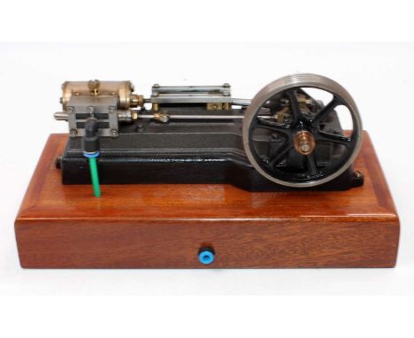 Stuart Turner S50 small mill type engine, of horizontal formation with single cylinder and slip eccentric, powering a 3 inch 