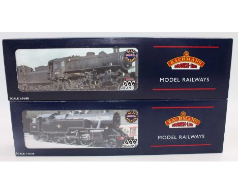 A Bachmann boxed locomotive group, two examples to include No. 32-877 Fairburn tank No. 42073 BR lined black locomotive toget