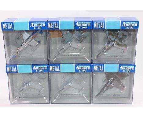 A group of 14 Collection Armour 1:100th scale aircraft, all boxed as follows: Mustang x 3, Hornet x 10 and a 5074 Starfighter