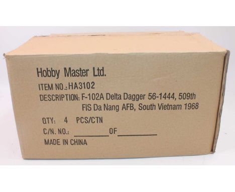 A Hobbymaster 1.72 scale trade box containing 4x No. HA3102 F-102A Delta Dagger Aircraft, all housed in the original boxes wi