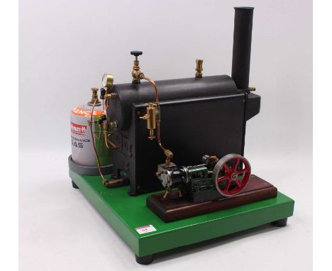 A well made gas powered Stuart Turner stationary steam plant, comprising of large horizontal Stuart Turner Babcock 504 Boiler