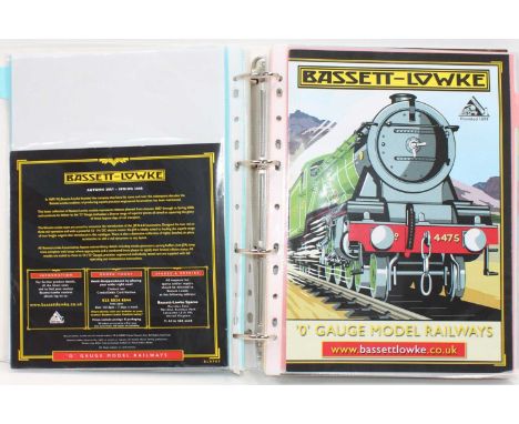 A ring binder containing paperwork, catalogues etc relating to 'O' gauge manufacturers:- ACE Trains, Corgi for Bassett-Lowke,