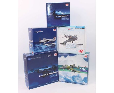 A Hobby Master 1/72 scale Air Power Series diecast aircraft group, five examples, all appear as issued to include Ref. Nos. H