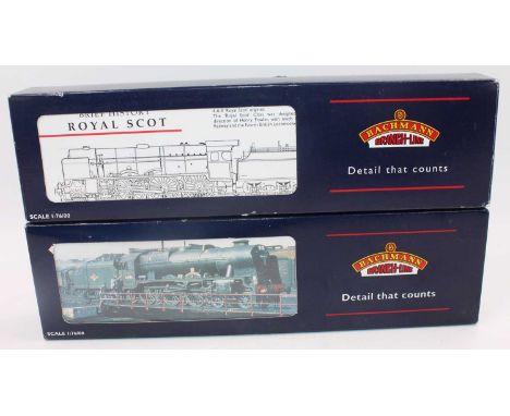 A Bachmann boxed locomotive group, two examples to include No. 31-227 rebuilt Scots Class No. 46162 Queens Westminster Riflem