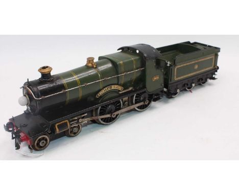 1936-41 Hornby E220 20 volt County of Bedford loco and tender. Repair at base of chimney on smokebox, loco has been dropped c