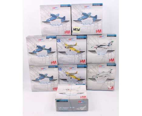 A Hobby Master Air Power Series 1/72 scale boxed diecast group, 9 examples to include 4x model No. HA0126, HA0125, HA0103, 2x