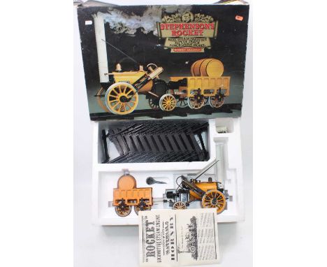 A Hornby 3.5" gauge Stephensons Rocket gift set, comprising of locomotive and tender, with a quantity of various track and sm