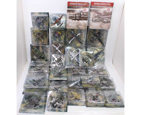 A large collection of 28 Altaya bombers in 1:144th scale numbers from 23-50 complete run with magazines. 28 in total and come