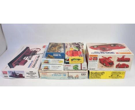 One box containing a quantity of stationary steam and road interest plastic kits and accessories, mixed examples to include a