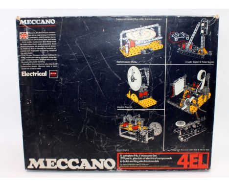 A Meccano No.4EL Elektrikit Meccano gift set, housed in the original polystyrene packed box with an instruction leaflet, appe