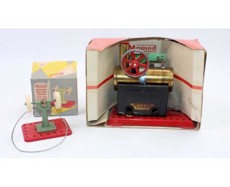 A Mamod boxed stationary engine and miniature accessory group, to include a Mamod Minor 2 steam engine, and a boxed miniature