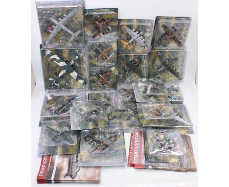 A large collection of 22 Altaya bombers in 1:144th scale numbers from 1-22 complete run with magazines. 22 in total and come 