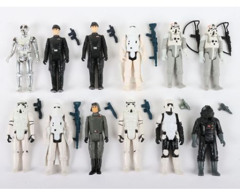 Vintage Star Wars twelve loose Imperial action figures Kenner, good condition, Including Imperial Commanders, Stormtroopers, 